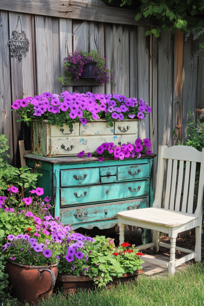 2. Use Vintage Furniture as Planters