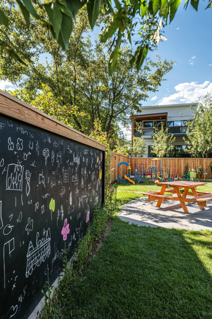 20. Chalkboard Fence for Family Fun