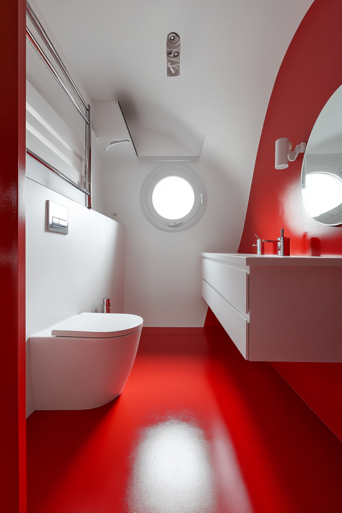 20. Red Flooring for a Statement Piece