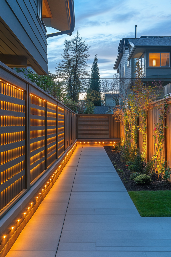 21. Fence Lighting for a Framed Effect