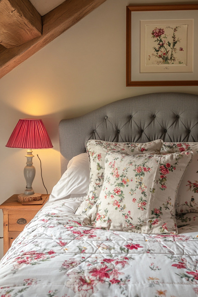 22. Country Chic: Grey and Floral Patterns