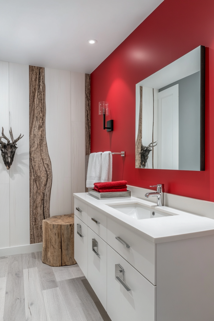 22. Red Accent Wall for Impact