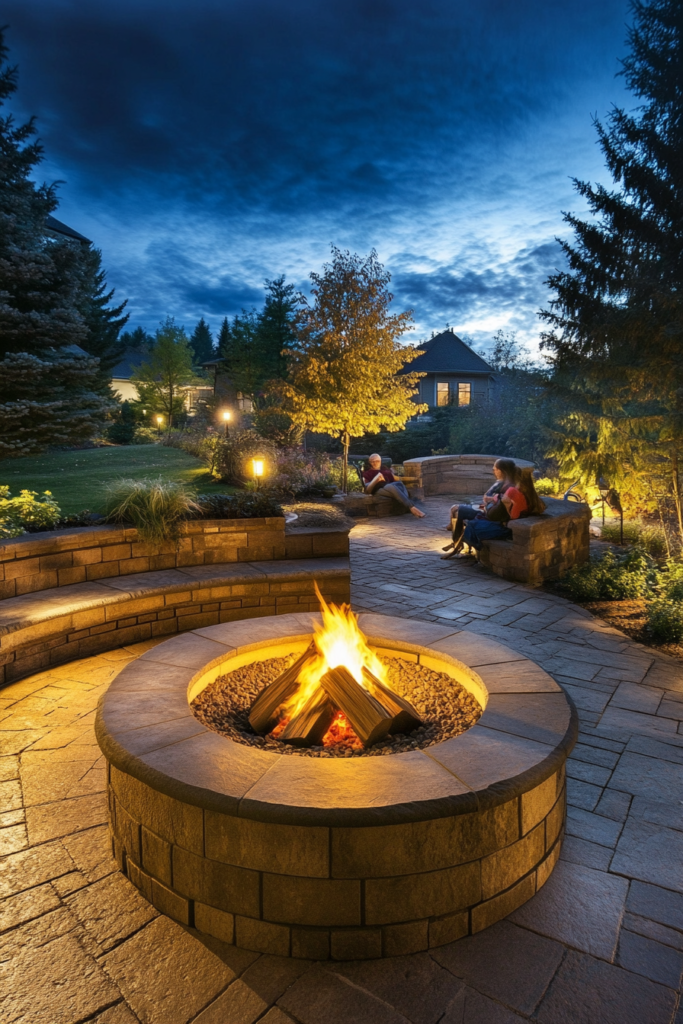 3. Fire Pit Lighting for a Warm Ambiance