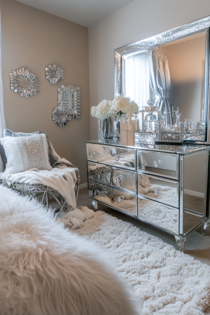 4. Mirrored Furniture for a Luxe Touch