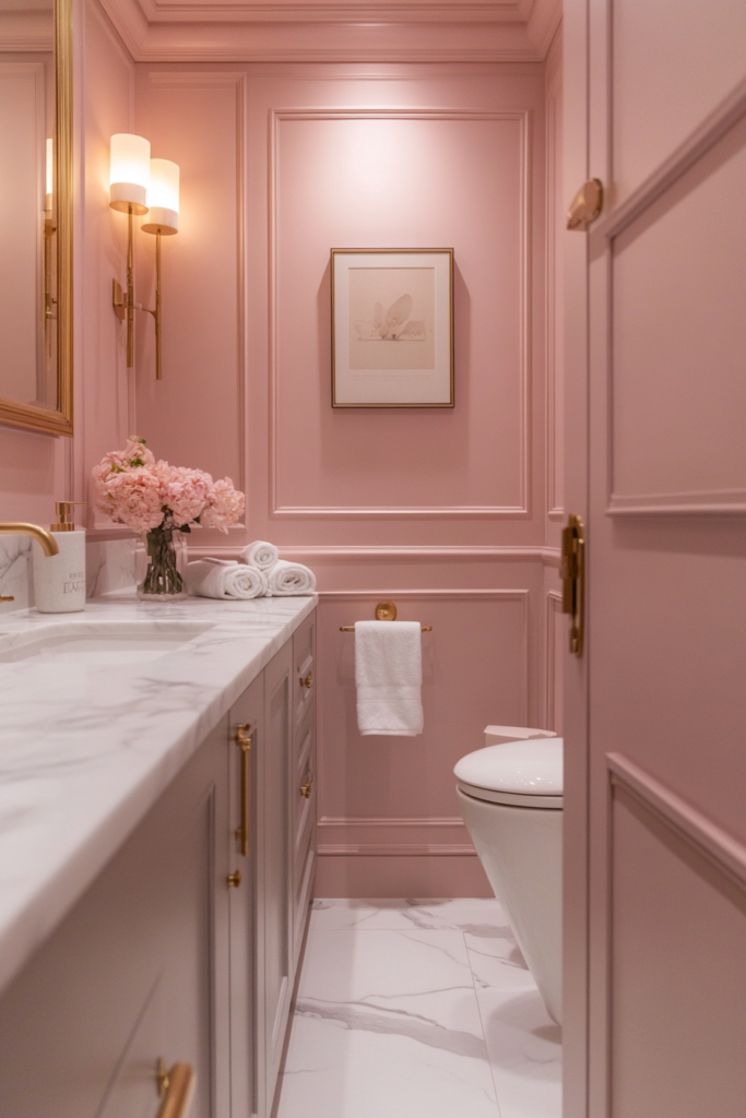 4. Pink and Marble Elegance