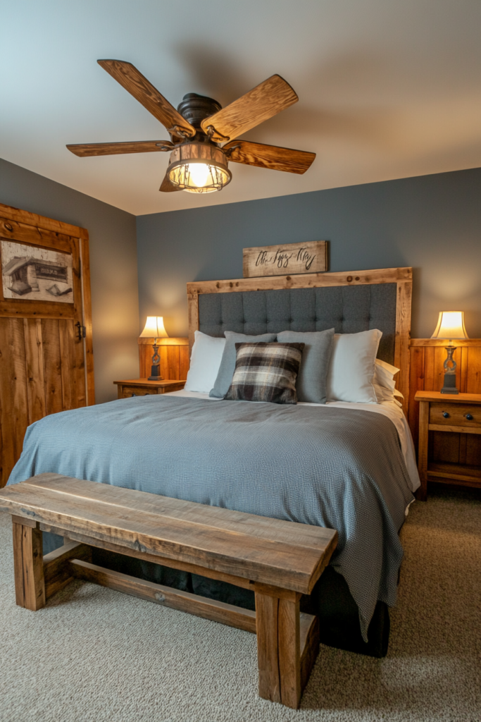 4. Warm It Up: Grey and Wood Tones