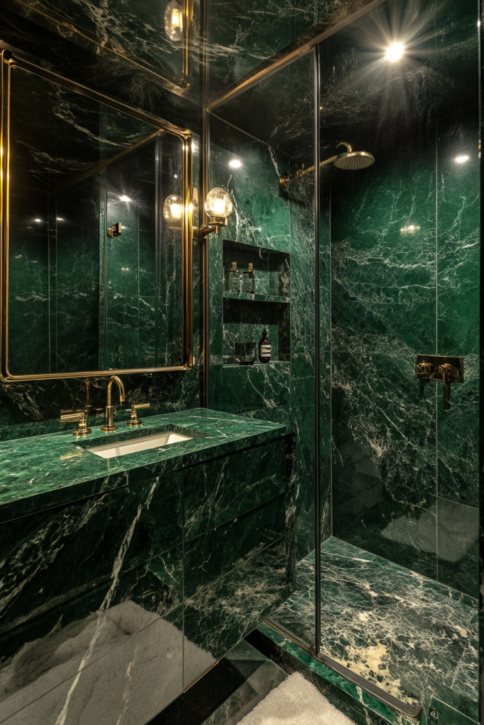 5. Use Green Marble for an Elegant Touch