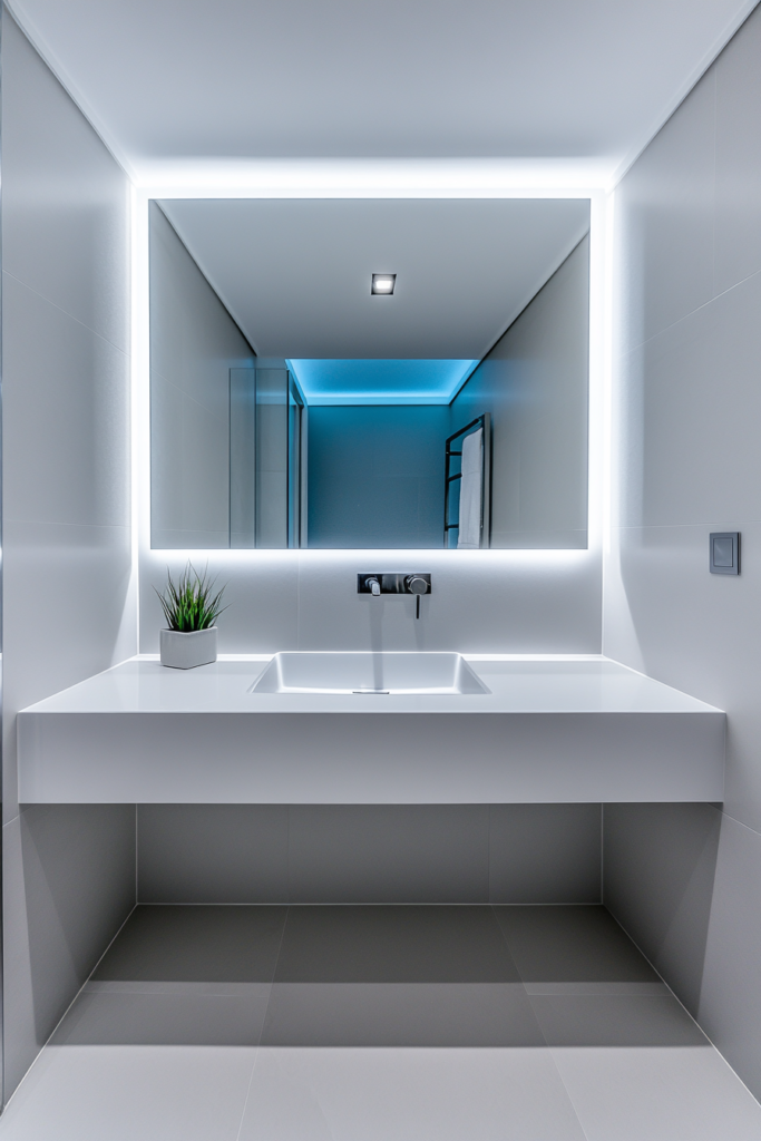 6. Backlit Mirrors for Modern Elegance