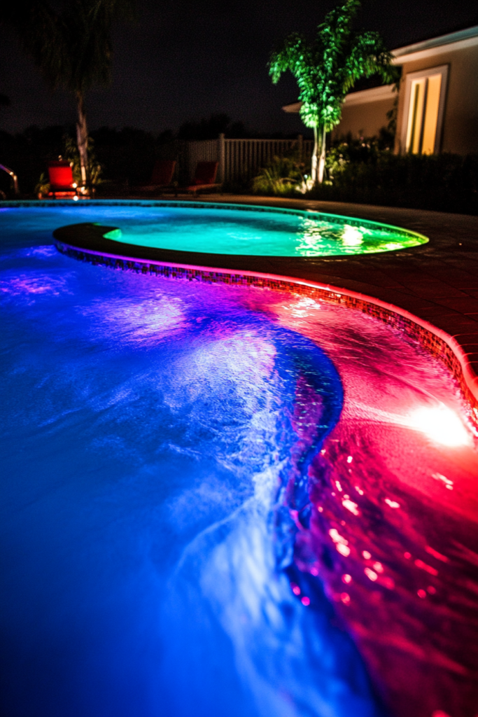 6. Color-Changing Pool Lights