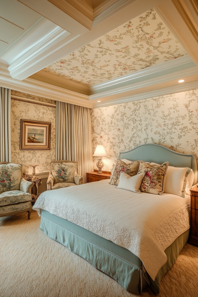 6. Wallpaper Inside the Tray for Unexpected Texture