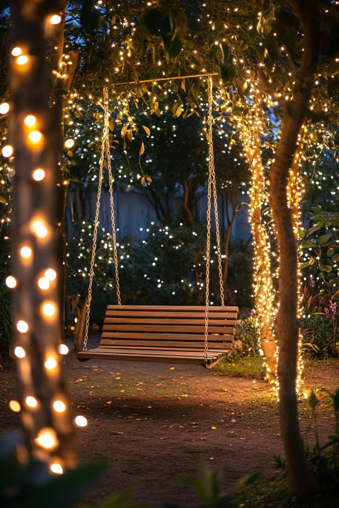 8. Fairy Lights in Trees: A Whimsical Touch