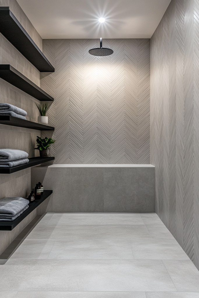 9. Grey Herringbone Tile Patterns
