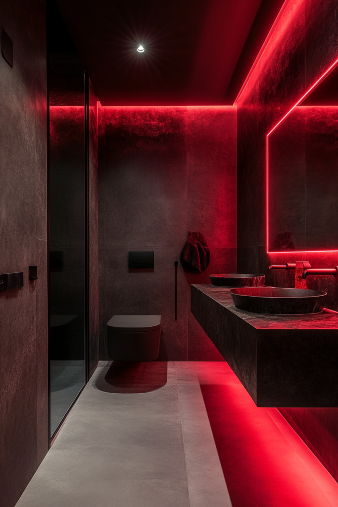 9. Red Lighting for an Intimate Ambiance