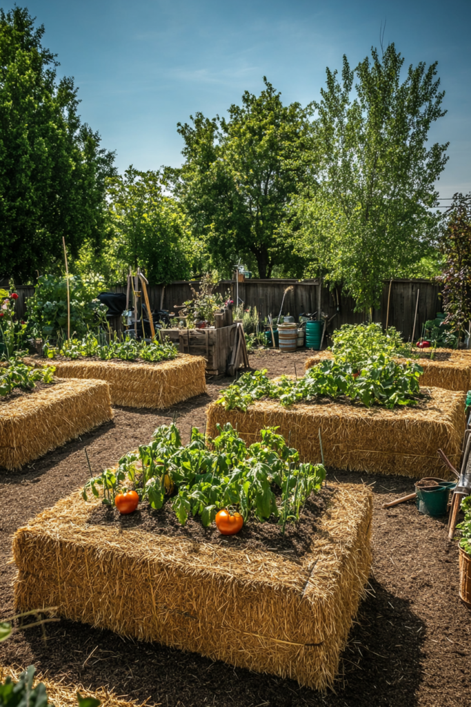 12. Straw Bale Vegetable Garden
