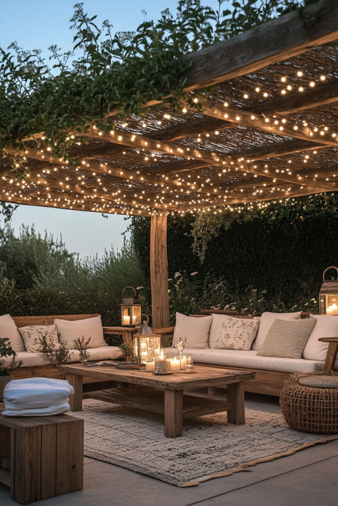 2. Add Charm with String Lights Overhead