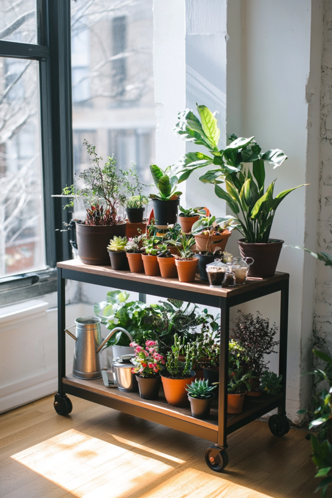 23. Use a Bar Cart for Plants