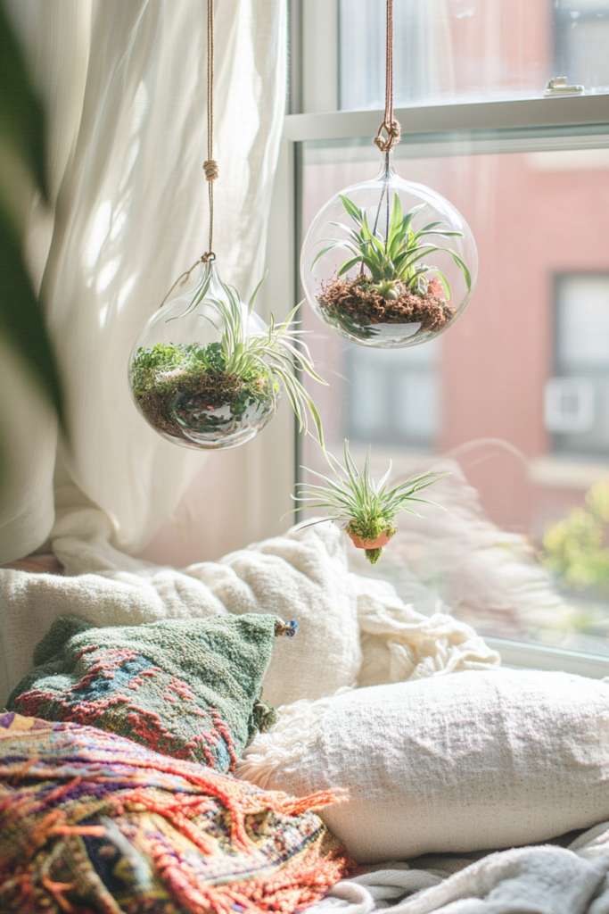 4. Use Hanging Glass Terrariums