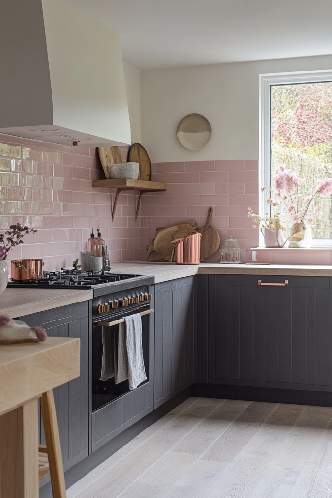 8. Blush Pink and Charcoal